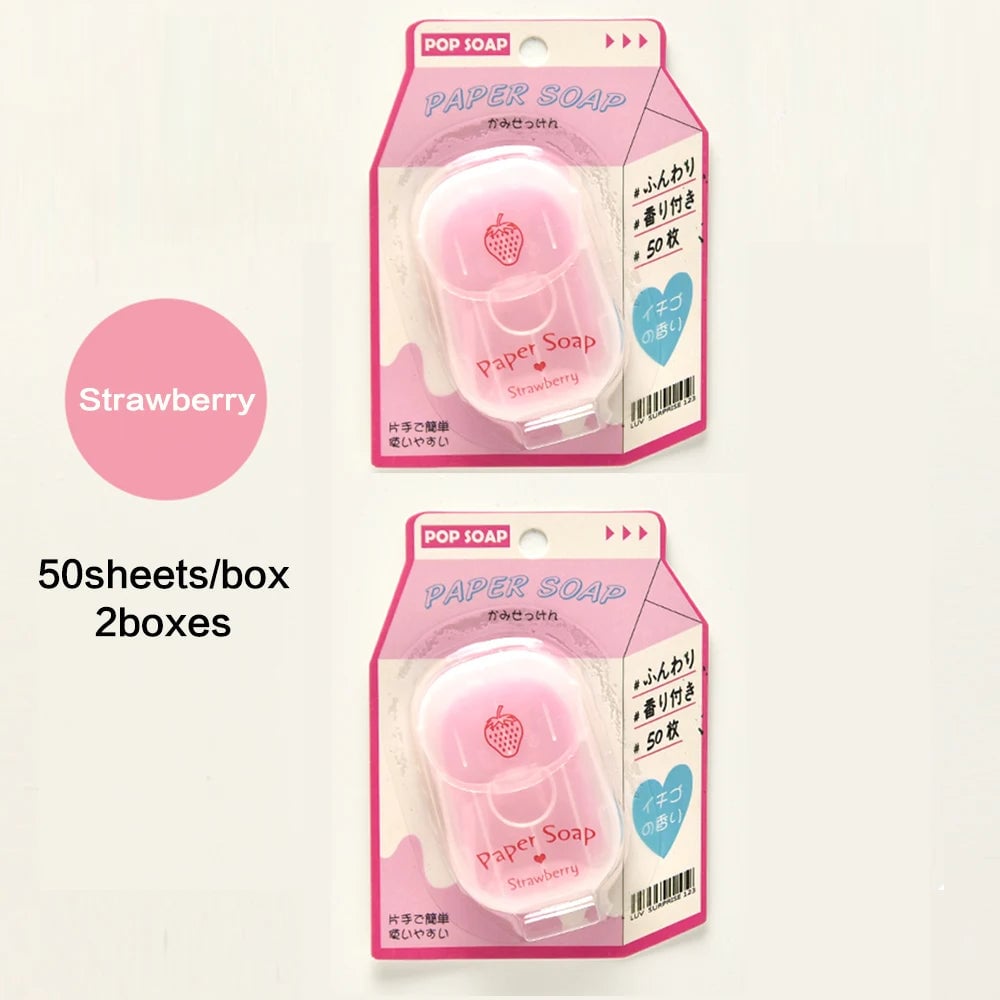 Portable Hand Soap Sheets 50ct Travel Dissolving Cleanser Wipes