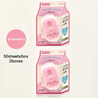 Portable Hand Soap Sheets 50ct Travel Dissolving Cleanser Wipes