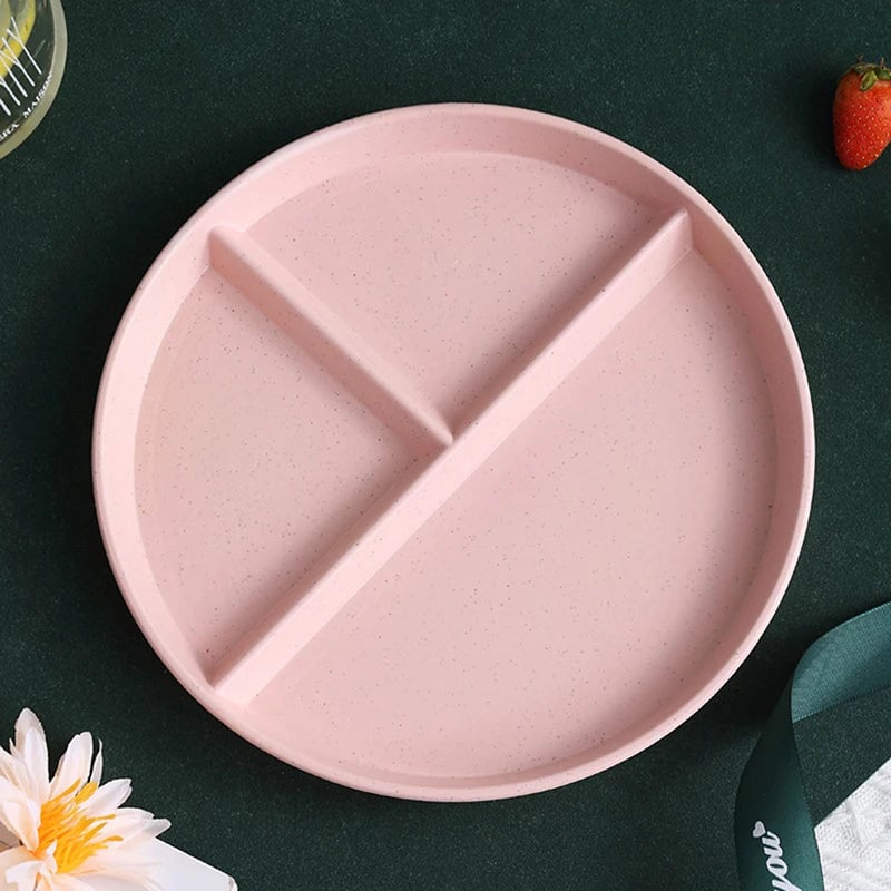 3-Compartment Portion Control Dinner Plate - Microwave Safe PP
