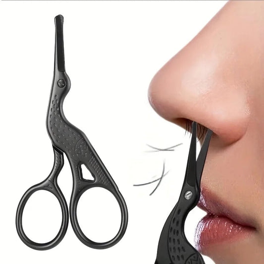 Stainless Steel Round Head Nose Hair Scissors - Stork Type Beauty