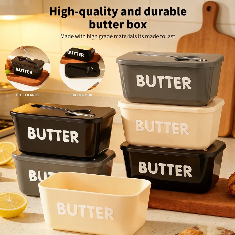Large Capacity Butter Cheese Storage Box with Tools - Fridge Organizer
