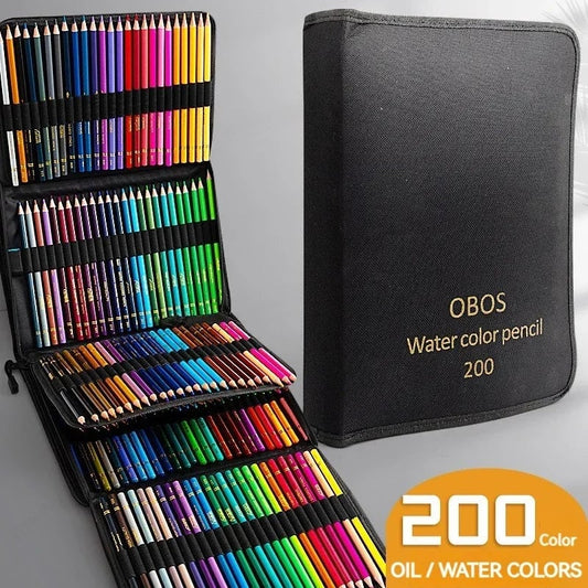 Professional Colored Pencils Set 200/120/72/48 Oil Watercolor Art