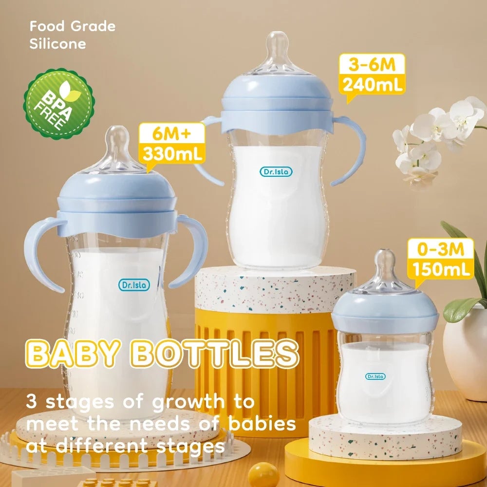 BPA-Free PP Baby Bottles 150/240/330ML with Handles Newborn Feeding