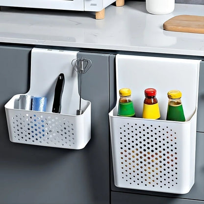 Cabinet Door Storage Basket - Hanging Interior Shelf Organizer Hook