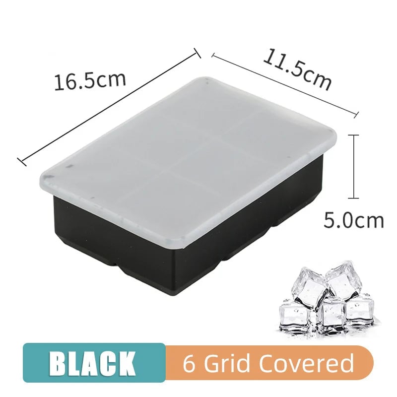 Silicone Ice Cube Maker Mold Tray with Lid - 4/6/8/15 Grid Large Ball