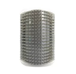Cat Corner Scratcher Brush Massager - Self-Grooming Pet Scrubber