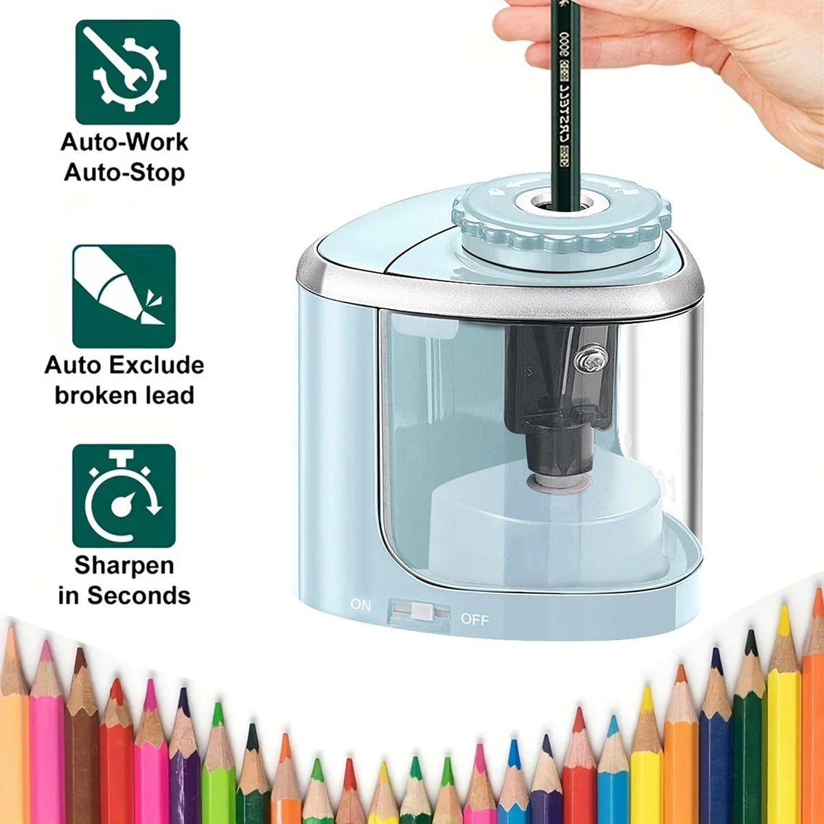 Electric Desktop Pencil Sharpener 6-8mm Automatic Assembly