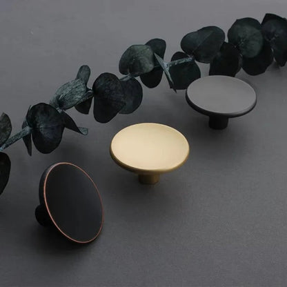 2pcs Modern Round Zinc Alloy Drawer Knobs - Kitchen Cabinet Pulls