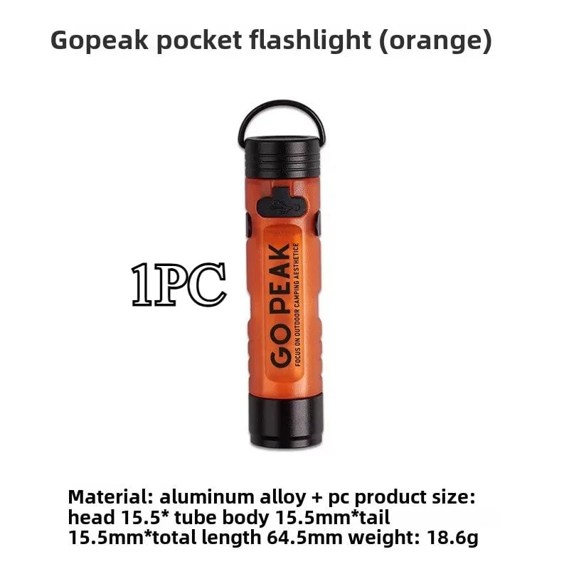 GOPEAK Mini LED Flashlight 5050 Pocket Keychain Clip Emergency Light