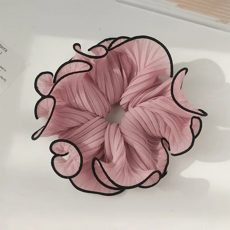 Oversized Korean Retro Chiffon Scrunchie Hair Band Fashion Accessory