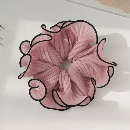 Oversized Korean Retro Chiffon Scrunchie Hair Band Fashion Accessory
