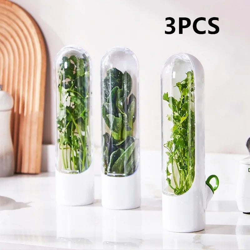 Herb Storage Container Set Fresh Keeper Refrigerator Containers