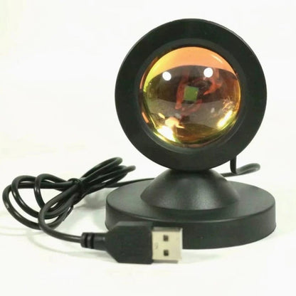 USB LED Sunset Projector Lamp - Portable Neon Mood Night Light