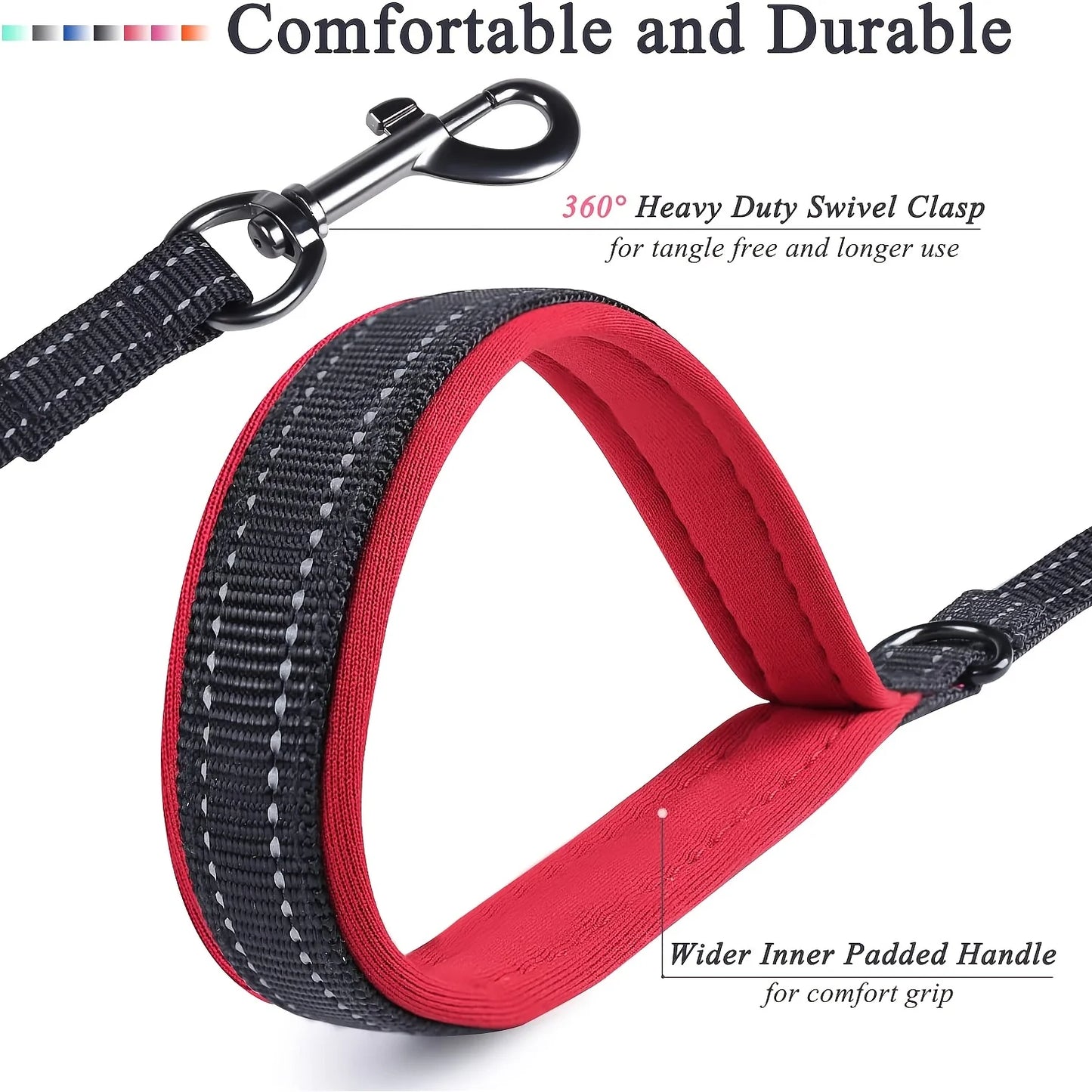 Heavy Duty Double Handle Chain Dog Leash - Training Control Lead
