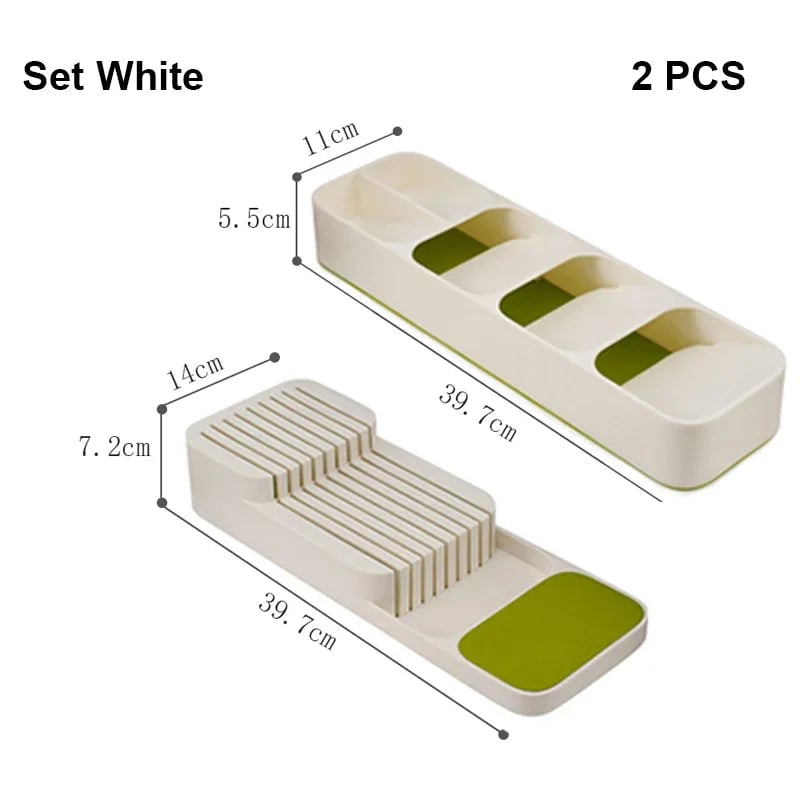 Kitchen Drawer Organizer Tray - Cutlery Storage Box Silverware