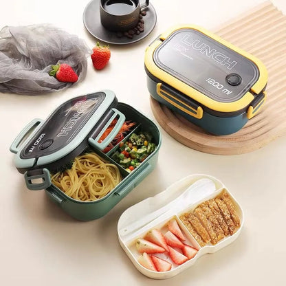 Portable Lunch Box Set - Single/Double Layer Food Container with Utensils
