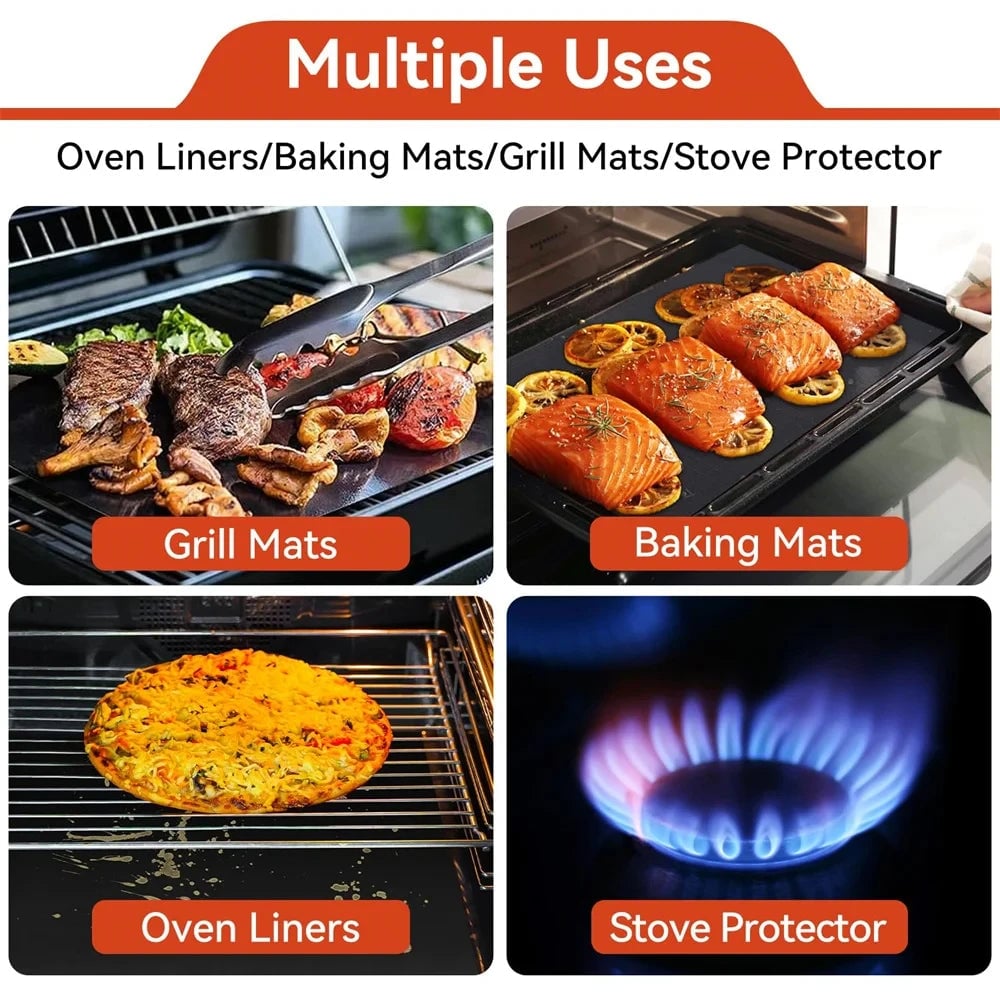 Heat Resistant Non-Stick Oven Liner BBQ Grill Mat Reusable Pad