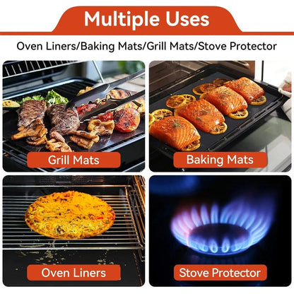 Heat Resistant Non-Stick Oven Liner BBQ Grill Mat Reusable Pad