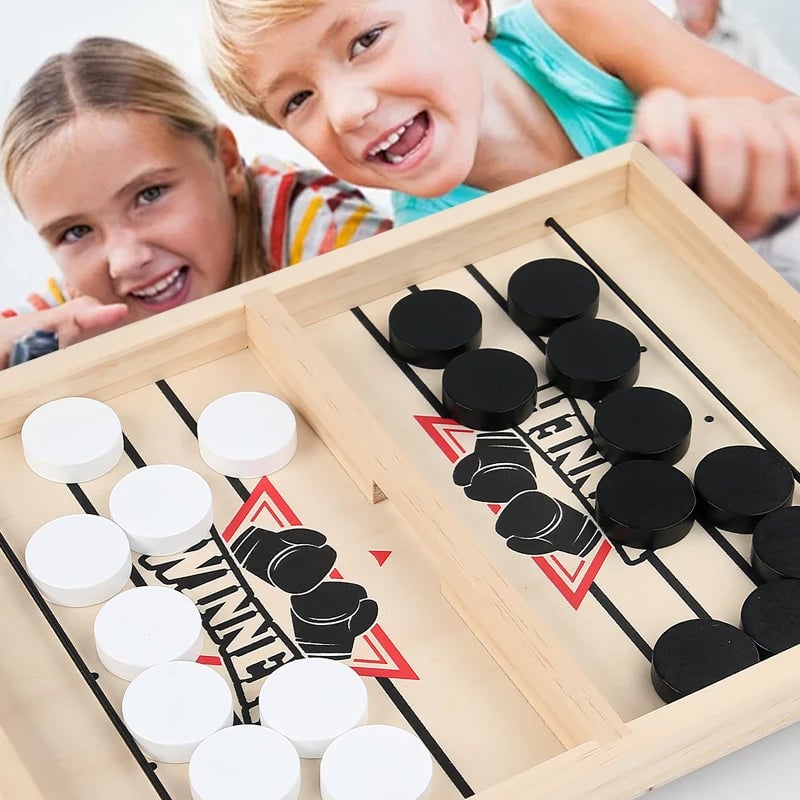 Table Hockey Sling Puck Board Game - Fast-Paced Family Interactive