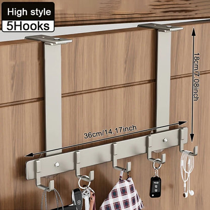 Over Door Metal Hooks Rack 5/7 Adjustable Bathroom Organizer