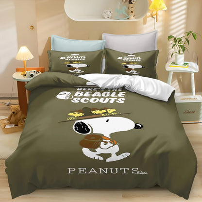 Snoopy Peanuts 3D King Size Duvet Cover Comforter Bedding Set