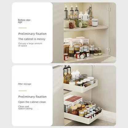Pull Out Kitchen Storage Basket - Under Sink Cabinet Organizer Rack