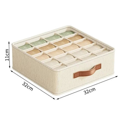 Multi-Compartment Underwear Bra Sock Drawer Organizer Storage Box