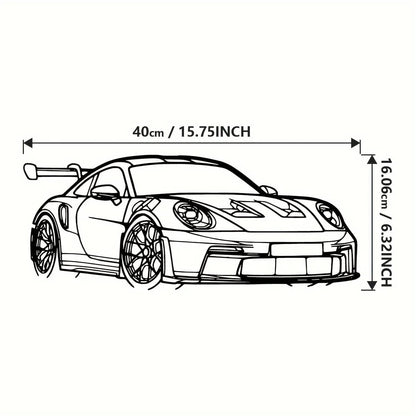 Metal Supercar Wall Art 15.75x6.32 Iron Racing Car Sculpture Decor