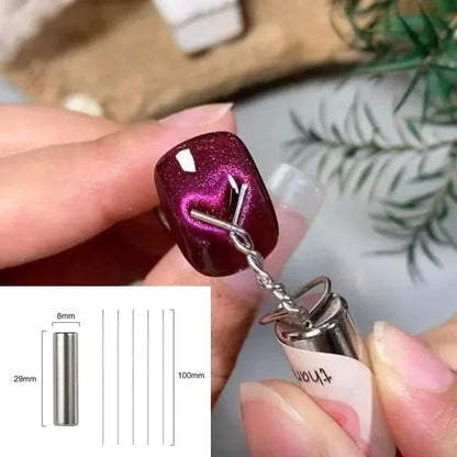 Cat Eye Nail Magnet Set - Y Shape Wire Heart Ingot Design Tools
