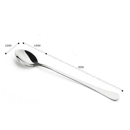 6PCS Thickened Stainless Steel Long Handle Coffee Stirring Spoons Set