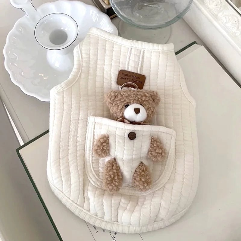 Soft Cartoon Pet Vest Harness - Autumn Winter Dog Cat Clothing
