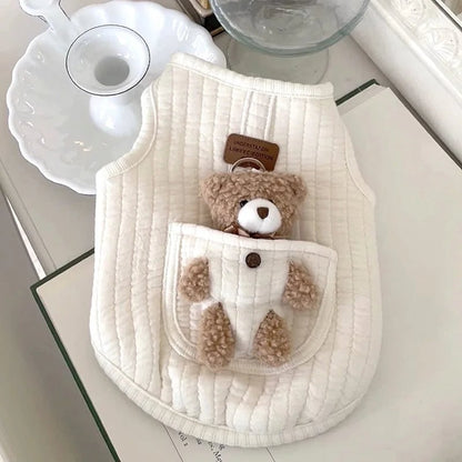 Soft Cartoon Pet Vest Harness - Autumn Winter Dog Cat Clothing