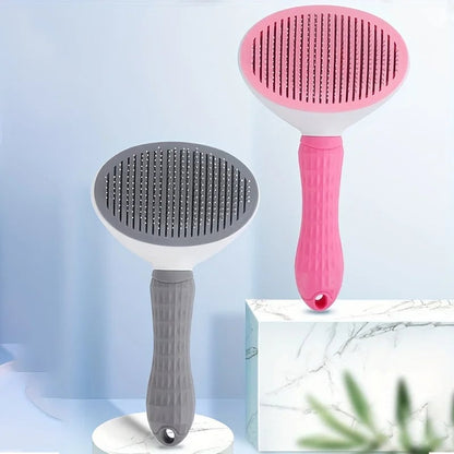 One-Click Pet Hair Removal Comb - Automatic Slicker Brush Dogs Cats