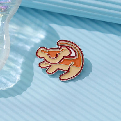 Baby Lion Enamel Pin Custom Animal Brooch Cartoon Movie Badge Gift