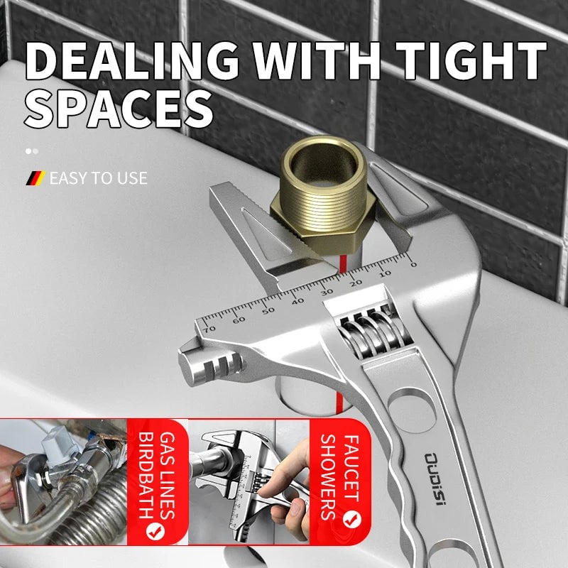 OUDISI Large Opening Adjustable Wrench - Multifunctional Bathroom Tool