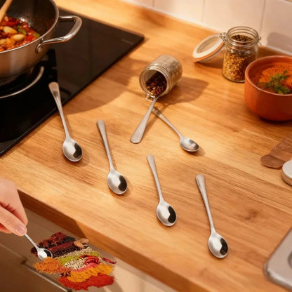 304 Stainless Steel Coffee Scoop Set - 8 Teardrop Spoons Rust-Proof