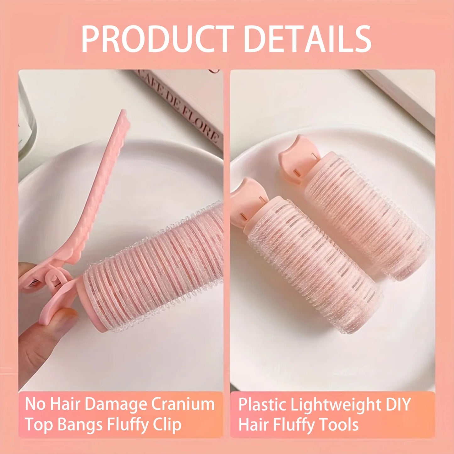 Heatless Hair Curlers Set - Lazy Rollers & Bangs Styling Clips