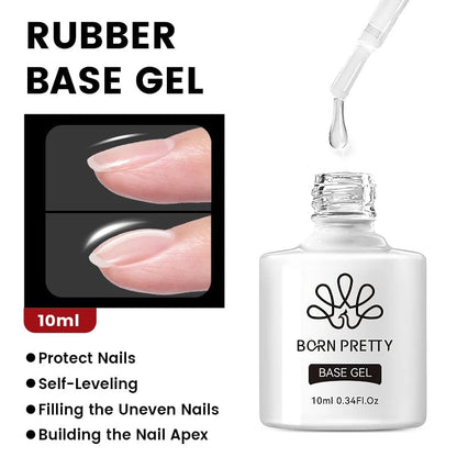 10ml UV LED Base Top Coat Rubber Reinforcement Gel - Soak Off Formula