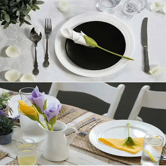 Floral Rose Napkin Folding Kit - DIY Table Setting Holders & Decor