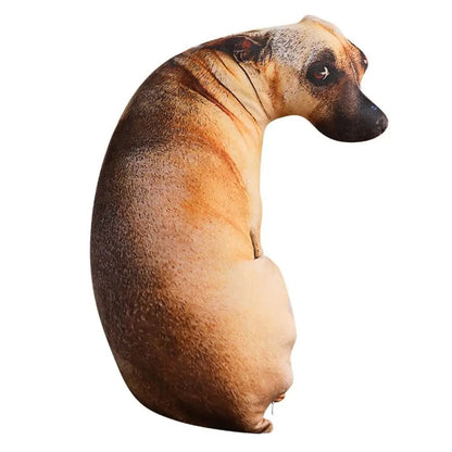 3D Lifelike Dog Head Throw Pillow - Cute Animal Print Cushion Toy