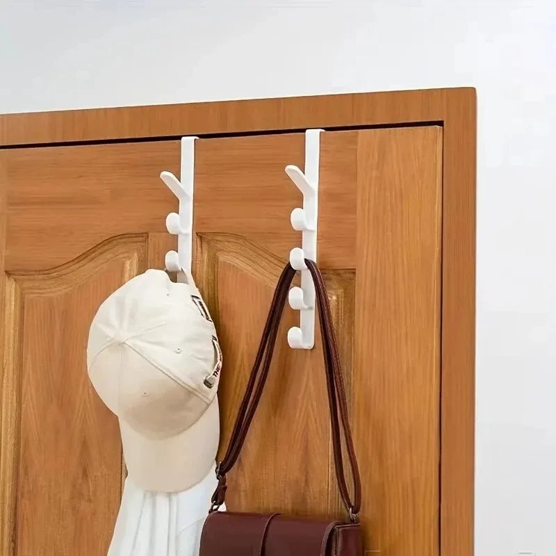 Over Door Clothes Hanger Rack - Plastic Bedroom Storage Hook Organizer