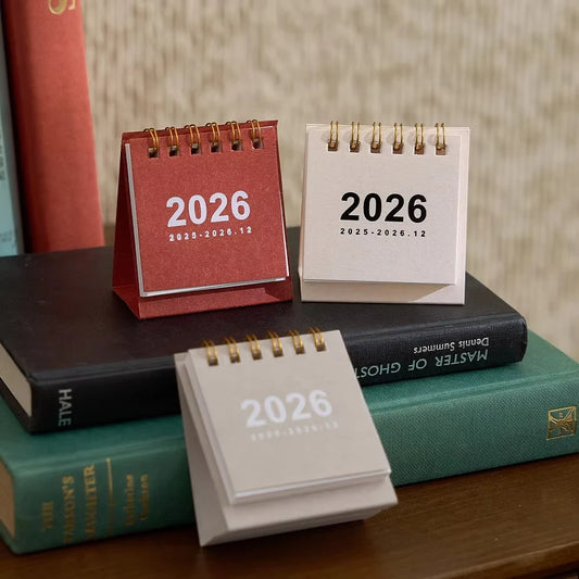 2026 Mini Spiral Desktop Calendar - Creative Office Stationery Decor