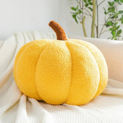 Orange Pumpkin Decorative Throw Pillow - Nordic Plush Sofa Cushion
