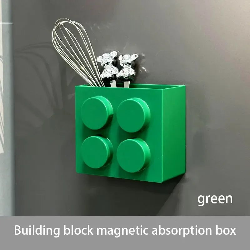 Magnetic Building Block Refrigerator Storage Rack Wall Mount