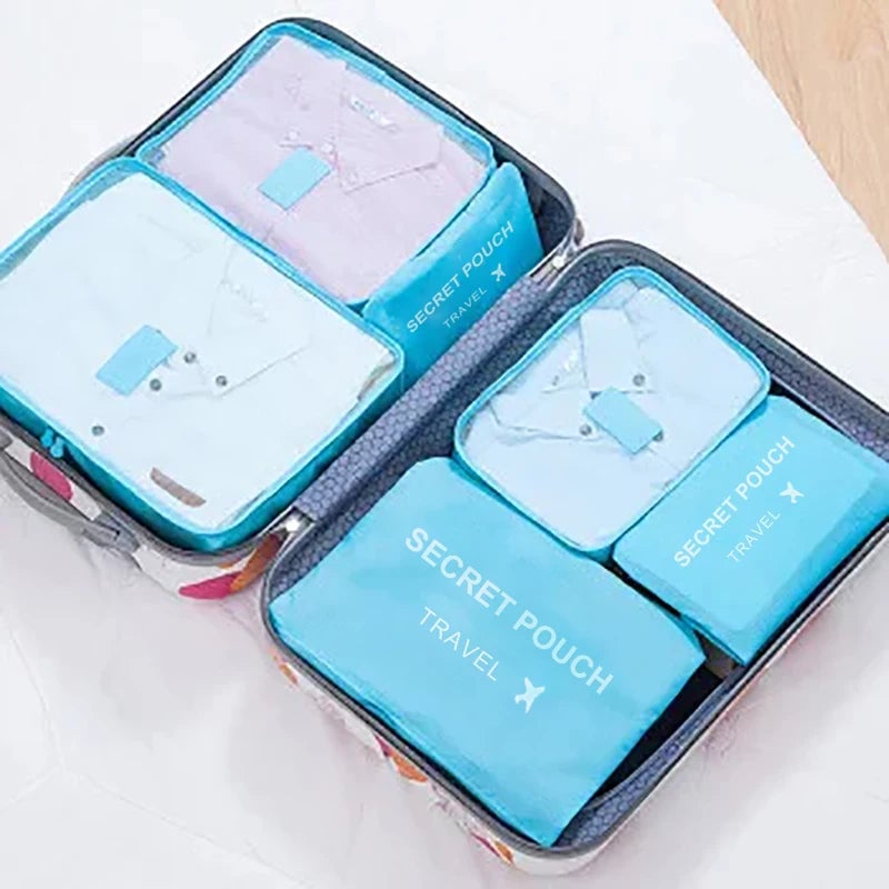 6PCS Waterproof Travel Storage Bags Large Luggage Clothes Organizer