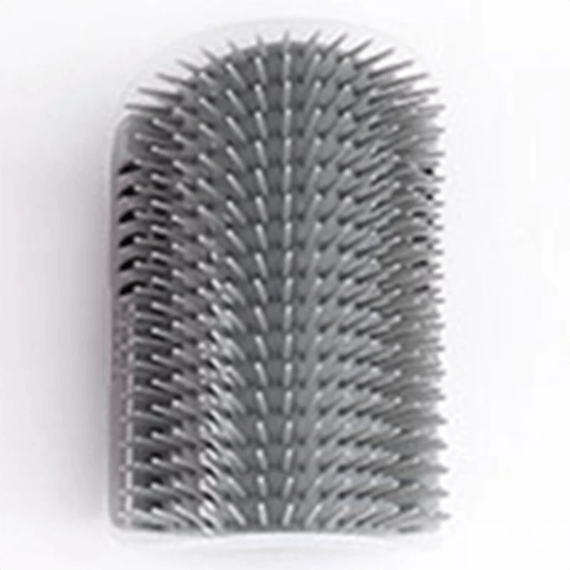 Cat Corner Scratcher Brush Massager - Self-Grooming Pet Scrubber