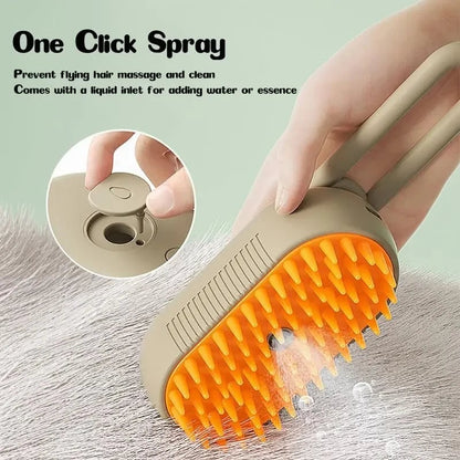 Electric Pet Grooming Brush Steam Spray - Dog Cat Hair Removal Tool