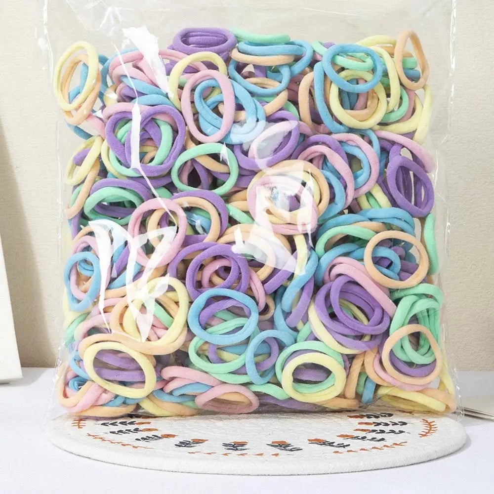 30-200pcs Nylon Hair Bands Set - Basic Ponytail Holders & Ties