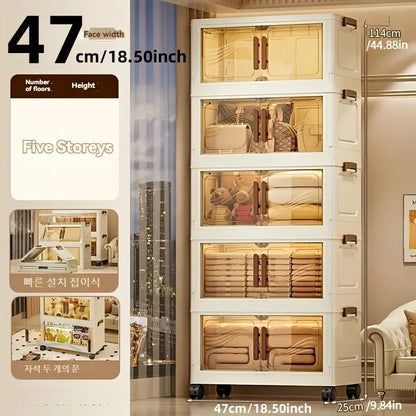 Foldable Storage Box Clear Door - Durable Organizer Clothes Books