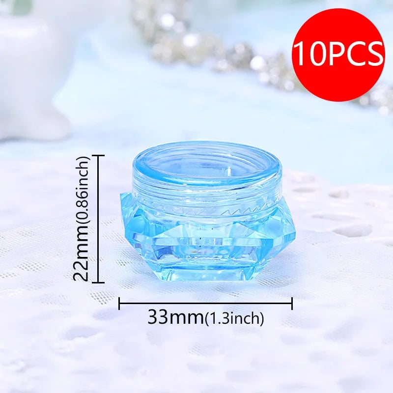 10pcs Diamond Shaped Cosmetic Cream Jars Refillable Travel Containers
